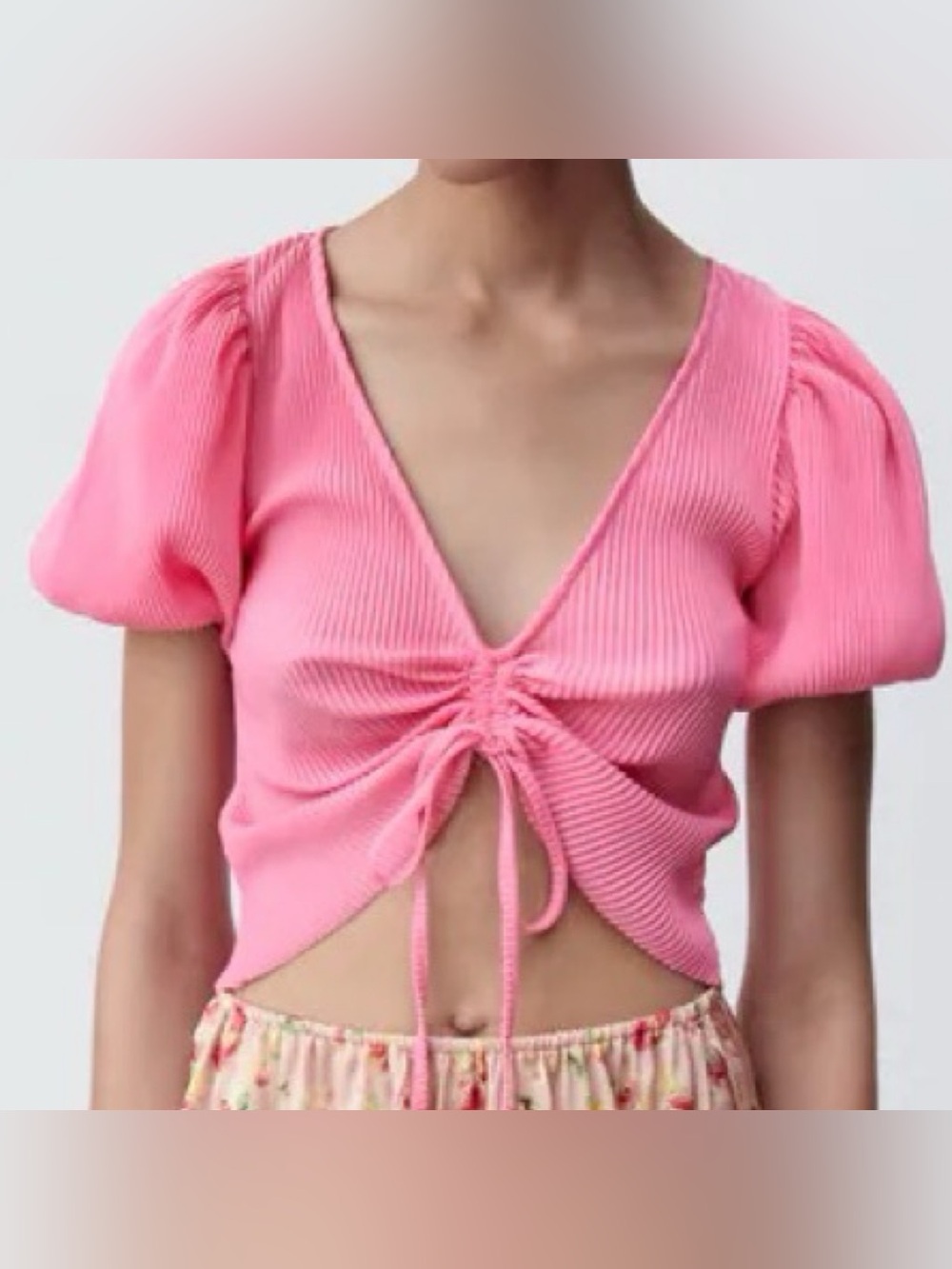 Zara Poof Sleeve Crop Top